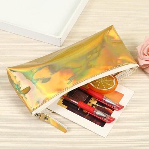 Kawaii Colorful Laser Pencil Cases Cute Pencil Pouch Pen Case Box Pencil Bag For Girls Korean Stationery Office School Supplies