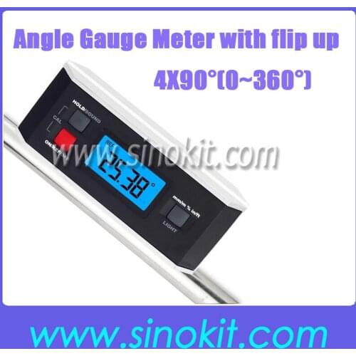 Digital 360'(+/-180')Angle Gauge Meter with level and flip up display JY-90XP(DP,A&C)