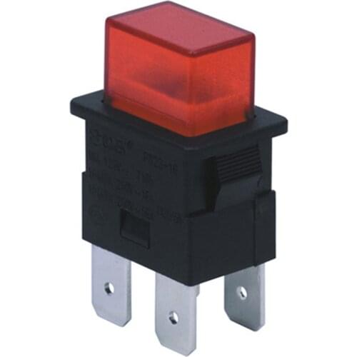 5pcs Black 15A 4 Pins Touch Switch With Light Red Push Button Electrical Rocker Switch 250V PS23-16 TUV Certification 21*15*31mm