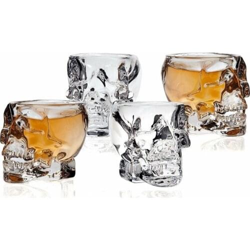 Crystal Skull Cup Shot Glass Cup Vodka Whiskey Glass Skull Head Wine Transparent Home Drinking Ware Man Gift Cup