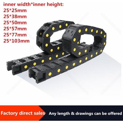 Cable Chain 25*25 38 50 57 77 103mm Semi-Enclosed closed Wire Transmission Carrier Plastic Drag Towline CNC Engraving Machine