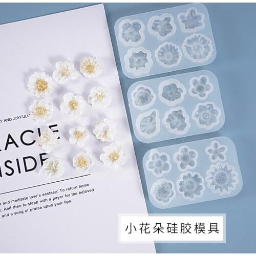 Resin Crystal Epoxy Mold Small Flowers Decorations Casting Silicone Mould DIY Crafts Jewelry Making Tools