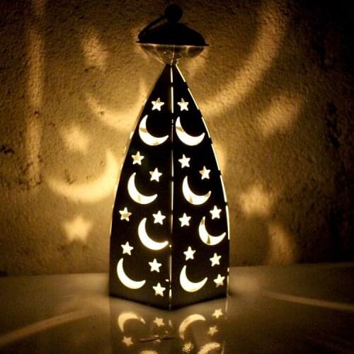 Moon Star Wrought Wedding Decoration Christmas Hollow Lantern Iron Candlestick Romantic Party Decor Gift Bedroom Night Light New