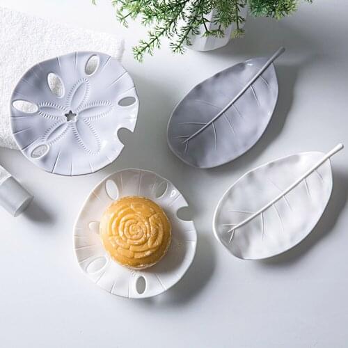 Starfish Soap Dish Leaf Shape Soap Drain Tray Creative Soap Holder Jewelry Storage Plate Tray Container Bathroom Accessories