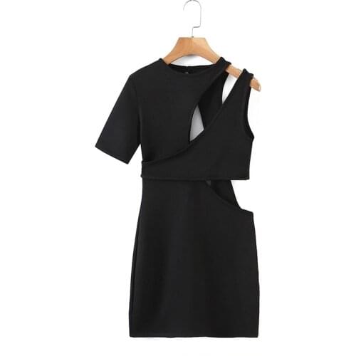 JC·KILIG The New Summer Design of 2021 is a Pure Color Dress With The Hot Girl Showing Her Purse Body T9402