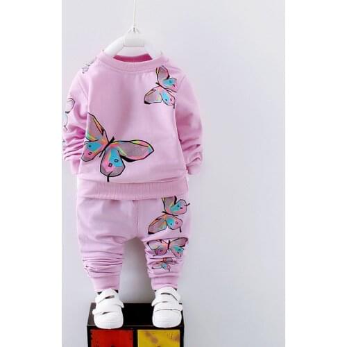 Toddler Girls Clothes Girls Clothing Sets Kid Baby Girl Long Sleeve Printed T-shirt+Pants Tracksuit Outfit Set Children Clothing