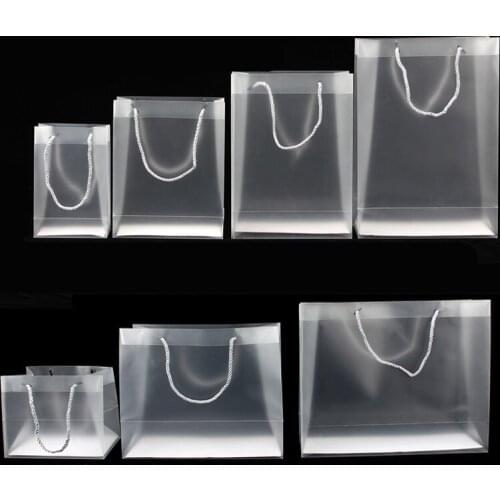 10Pieces pp plastic gift handbags pvc candy boxes bags for wedding party supplies costume party bag organization shopping bags