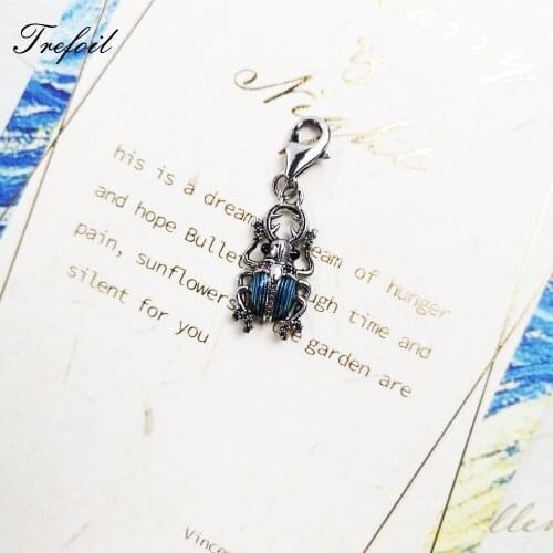 Charm Pendant Bug Beetle 925 Sterling Silver Fit Bracelet Necklace 2021 New Fine Jewelry Magic of Nature Bijoux Gift For Women
