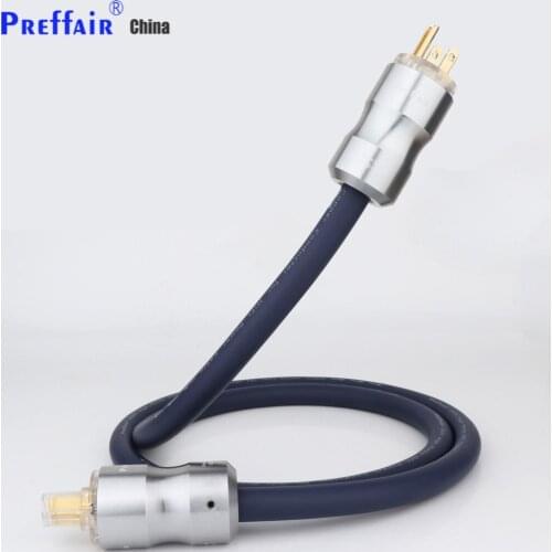 Preffair Hi End 7N Copper SCHUKO Power Cable Gold plated EU power plug cable hifi power cord cable for DVD CD AMP power line