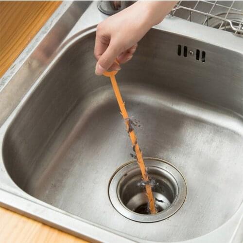 44.5cm Sewer Cleaning Brush Home Bendable Sink Tub Toilet Dredge Pipe Snake Brush Tools Creative Bathroom Kitchen Accessories