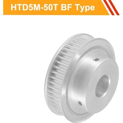 5M 50T Timing Pulley HTD5M Type Motor Belt Pulley 16mm/21mm Belt Width 10/12/14/15/20/24/25mm Bore Synchronous Wheel Pulley