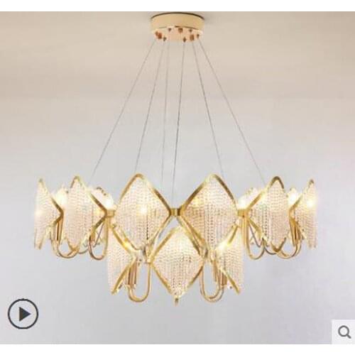 Nordic living room chandeliers creative personality simple duplex floor designer luxury crystal lamp model room lobby lamps led