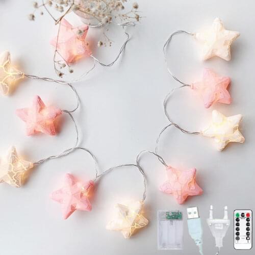 Star LED String Halloween Lights Outdoor Christmas Tree Kids Bedroom Wedding Garland Party Holiday Fairy Garden Decorative Lamp