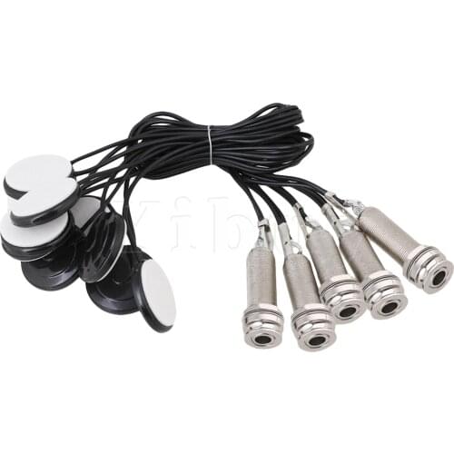 Yibuy High Ohmic Mandolin Internal Mounted Dual Sensor Pickup Pack of 5 Black