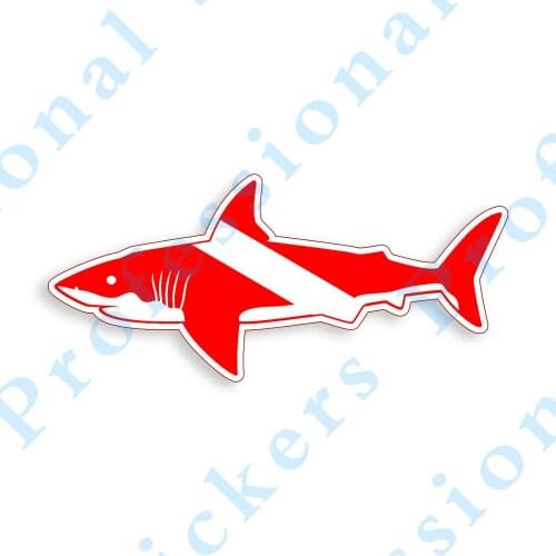 Funny stickers Diver Down Shark Sticker Scuba Dive Flag Laptop Car Vehicle Window Bumper Decal Motorcycle Vinyl Decals
