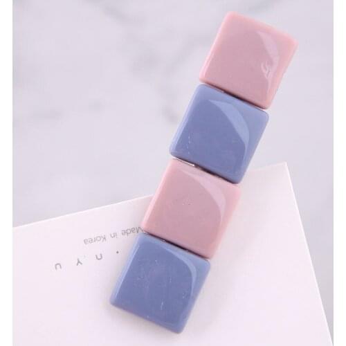 Women Girls hijab pins Side Hair Clip Candy Color Acrylic stone Hair Pins Colored Hair Jewelry