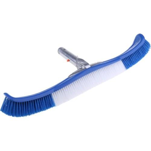 18" Swimming Pool Spa Pond Algae Brush Bristle Broom 2-Piece Telescopic Pole