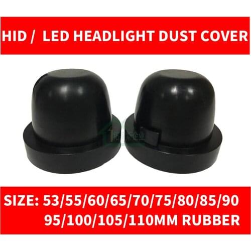 2PCS HID LED Headlight Car Dustproof Rubber Housing Cover Cap Auto Sealing Waterproof Styling Size 70/75/80/85/90/95/100/105mm