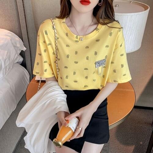 2021 summer new printing short Sleeve T Shirts Women Fashion Loose Tops Casual Woman T Shirts Tops women fashion tops
