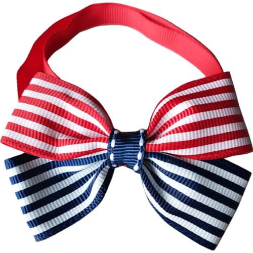 50PC/Lot 4th of July Dog Accessories Red/White/Blue Stripes Dog Bow Ties Pet Dog Bowties Collar Pet Products
