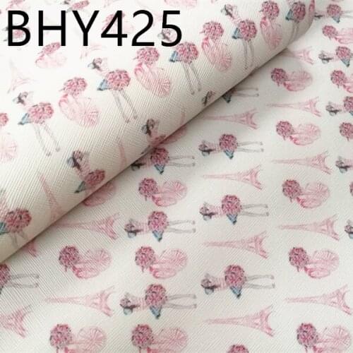 Free shipping 7.6*12inch cartoon print synthetic leather fabric for DIY accessories BHY425