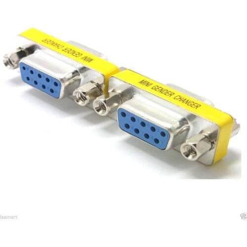 Free shippingDB9 VGA 9 pin Female to female Mini Gender Changer convertor adapter connector Free shipping Free shippingnew