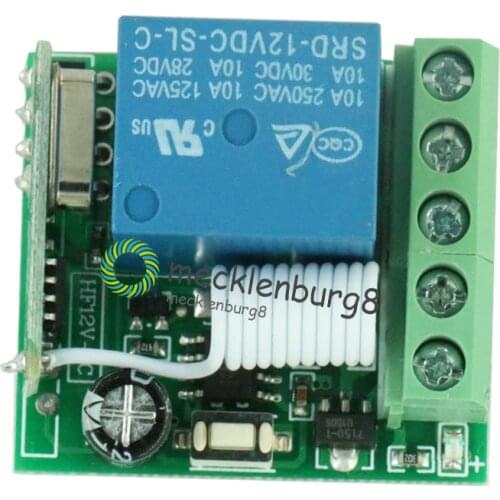 DC 12 V to 1 channel 433 mHz wireless relay module RF remote control Switch oscillator receiver control Lehr board MCU RF freque