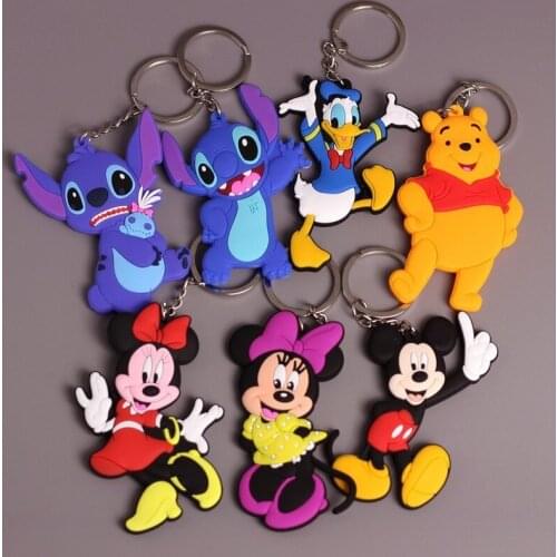 Disney Keychain Cartoon Anime Character Cute Style Boy Girl School Bag Key Chain Keychain Accessories Birthday Gift