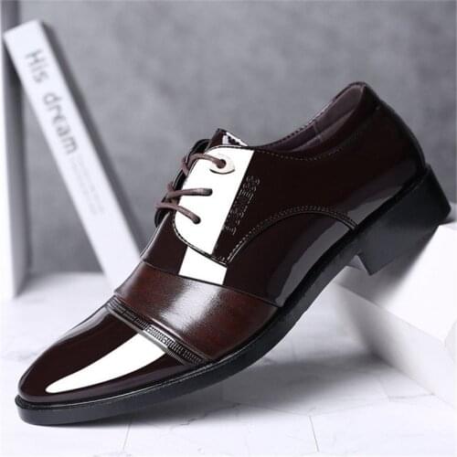 Brand Classic Dance Mens Dress Shoes pu Leather Men Wedding Oxford Shoes Lace-Up Office Suit Mens Casual Shoes Luxury Italian