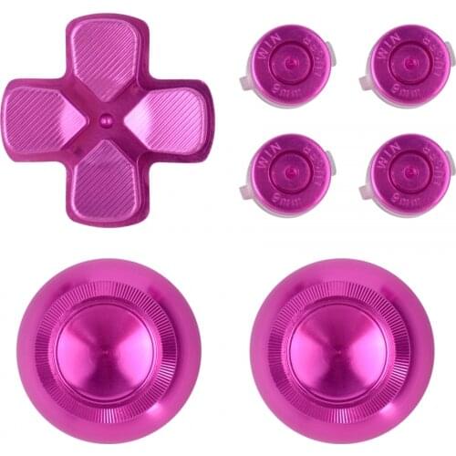 Pink Metal Repair Dpad ThumbSticks with Action Buttons for PS4&Pro&Slim Controller