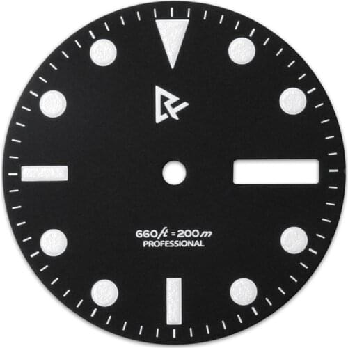 Universal 28.5MM Watch Dial Green Luminous for SKX007/ 009/ SKAX131/ 135 Replacement Wristwatch Dial Repair Part
