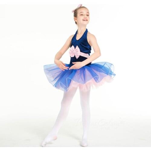 Childrens Fluffy Skirt One Piece Ballet Dance Dress Stage Costume Performance Dress