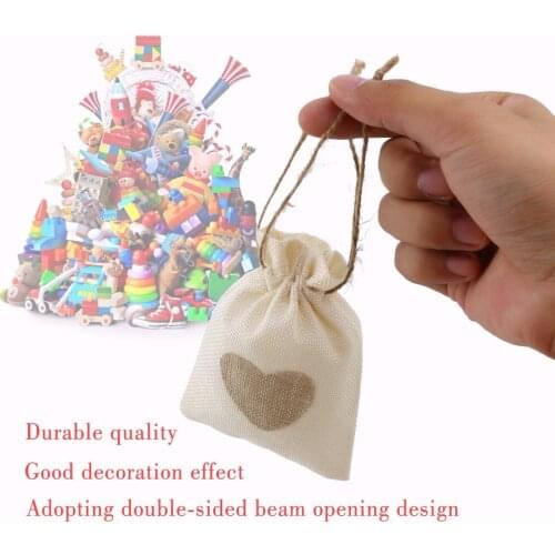 Eco-friendly And Beautiful Double Drawstring Imitation Linen Drawstring Pocket Gift Packaging Bag Decoration Fine Workmanship