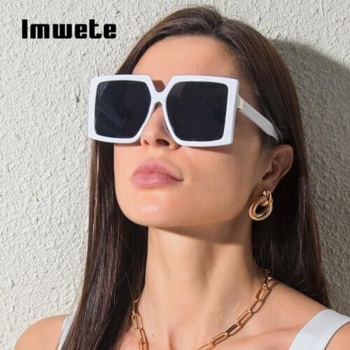 Imwete Square Sunglasses for Women Fashion Oversized Big Sun Glasses Brand Vintage Outdoor Goggles Men Eyewear UV400 mirror