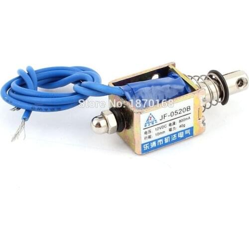 JF-0520B DC 12V 800mA 10 mm 40g type Push wet pull Solenoid electromagnet
