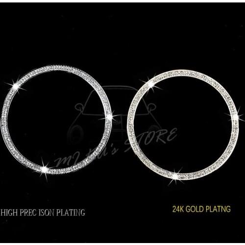 2pcs Crystal Car Styling Air Conditioning Vent Outlet Ring Cover Sticker Diamond Decorative For Mini Cooper One F55 F56 JCW