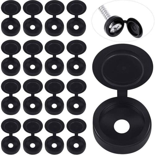 500pcs White Black Plastic Screw Caps Hinged Plastic Screw Cover Fold Caps Button For Car Furniture Decorative Cover