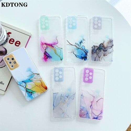 Marble Phone Case for Samsung Galaxy A82 A22 A52 A12 A32 5G S21 FE Ultra Plus A02S A02 Shell Hollow Out TPU Thin Protect Cover