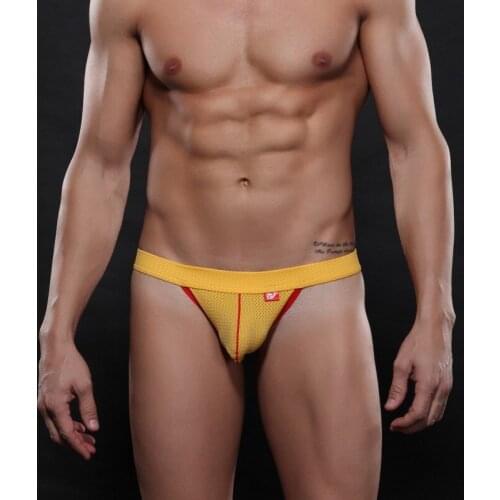 Mens Sexy Jockstrap gay men underwear mesh Thongs Thong breathable Briefs penis Pouch Jock Strap