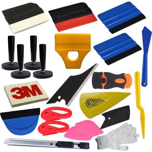 Car Styling Tool Set Multi Tool Magnet Holder Vinyl Cutter Knife 3M Felt Squeegee Gloves Vinyl Car Wrap Tool Hand Tool Set