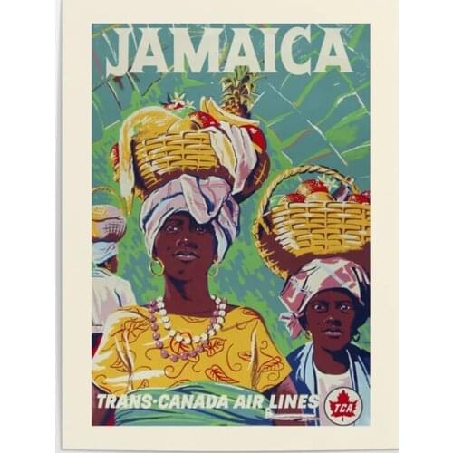 HD Printed Wall Art Vintage Travel Trans Poster Jamaica Canvas Painting Modern Home Decor Modular Pictures Frame For Living Room