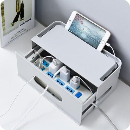 Desktop Rangement Power Cord Plug-in Board Storage Box Home Large Plastic Wire Organizer Box