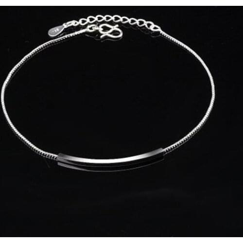New Fashion 925 Silver Bend Ms Anklets Little Fresh Ladys Foot Ornament,Suitable for Ladies Jewelry Gifts JL007