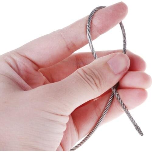 New 5m 304 Stainless Steel Wire Rope Soft Fishing Lifting Cable 7×7 Clothesline