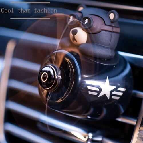 Perfume Diffuser Decor Cute Bear Piloting Vent Air Freshener Auto Accessories Solid Perfume Gifts for Family Colleagues