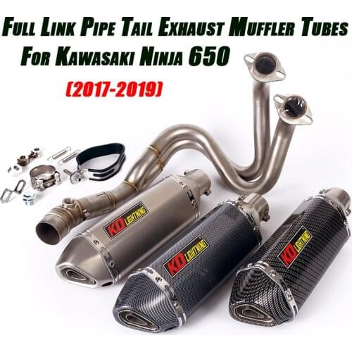 Motorcycle Front Middle Link Pipe Connect Exhaust Muffler Tubes Full Set System for Kawasaki Ninja 650 2017 2018 2019