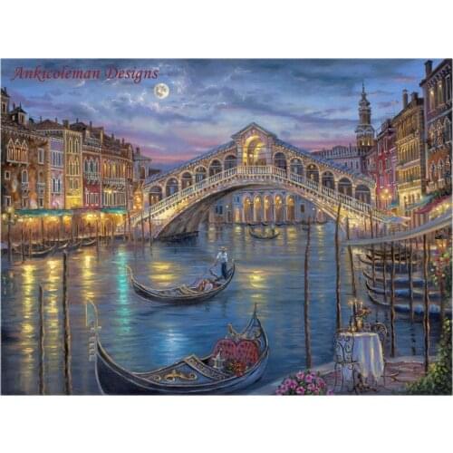 Needlework for embroidery DIY DMC High Quality - Counted Cross Stitch Kits 14 ct Oil painting - Last Night on the Grand Canal