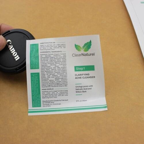 Adhesive waterproof labels and stickers,custom cosmetics label sticker printing with free sample