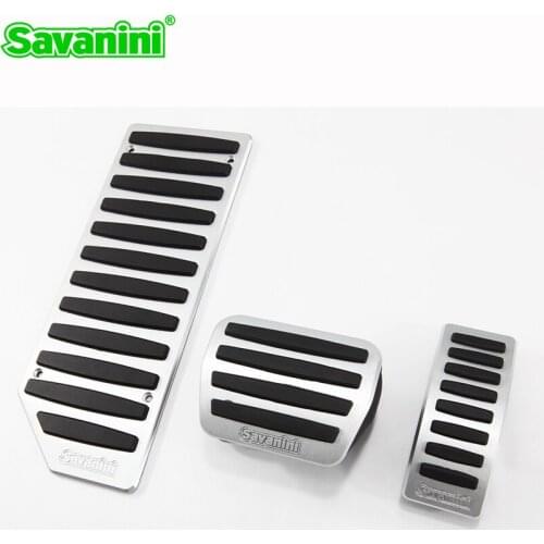 Savanini Footrest Clutch Brake Gas Pedal Pad Kit For VW Polo/Lamando/Bora/Jetta/ Audi A1 AT/MT. Aluminum Non-slip