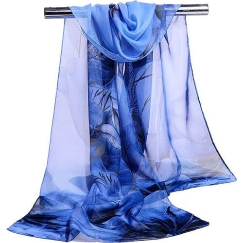 160*50cm Fashion print simulation silk chiffon striped scarf wild fashion shawl sunscreen Flower floral scarf scarves
